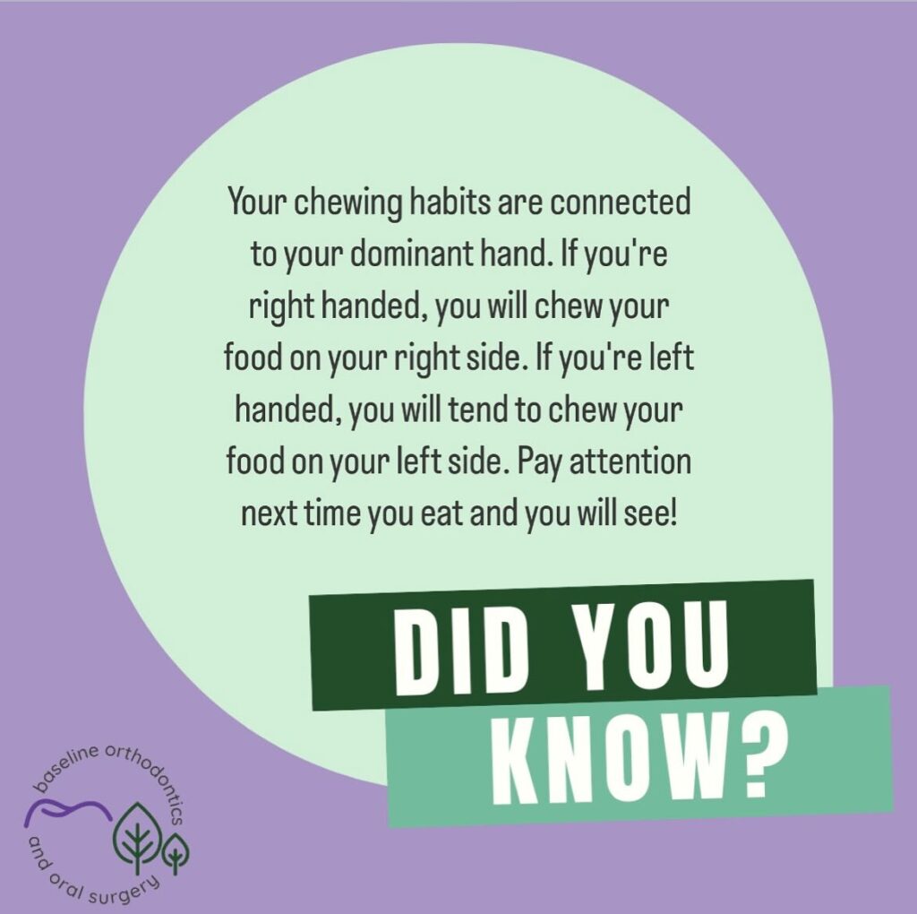 Graphic showing how chewing habits affect bite alignment and oral health
